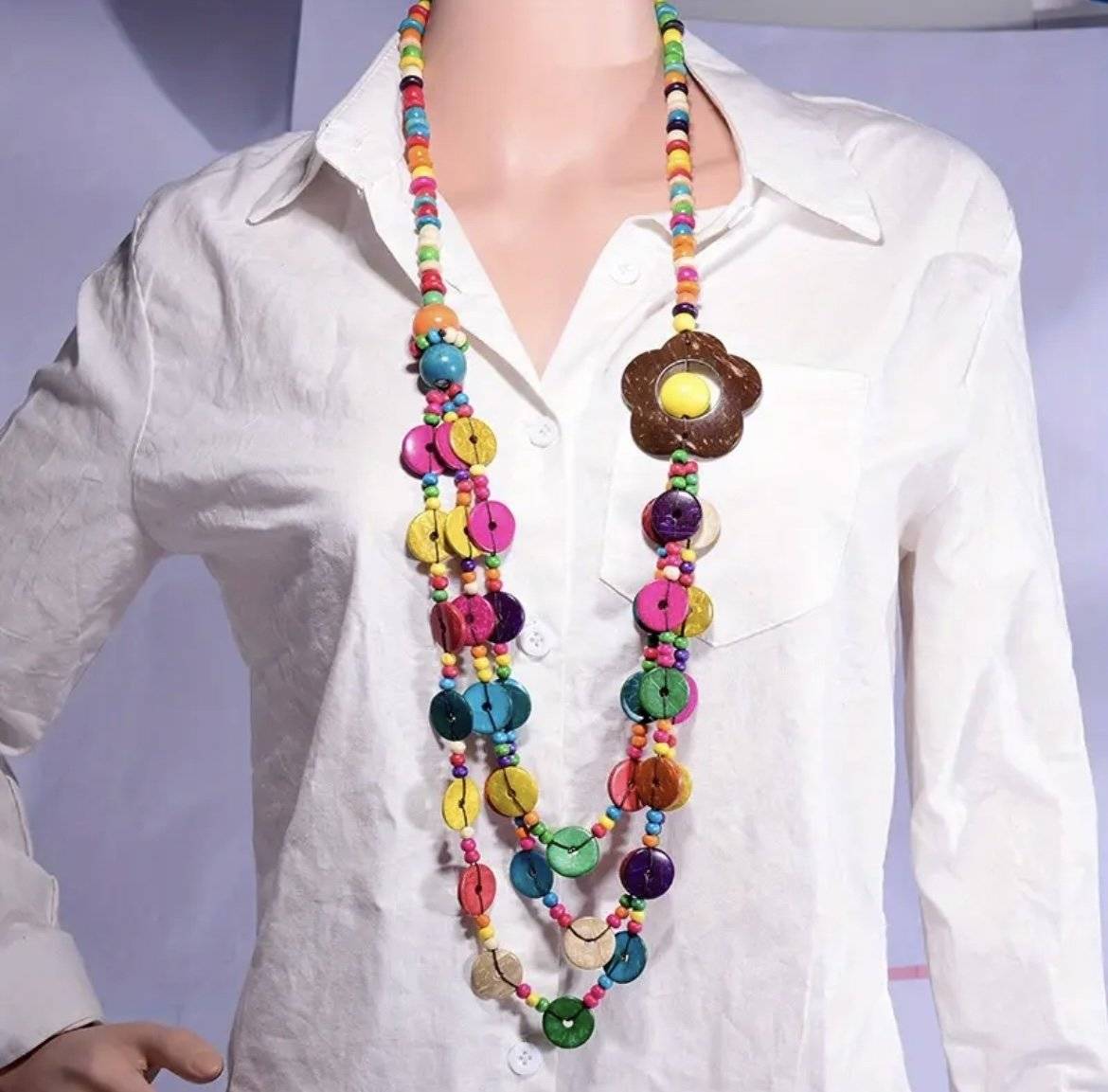 COLIER lemn colorat VINTAGE OUTDOOR 