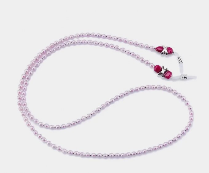 Lanț ochelari perlute roz GINGER