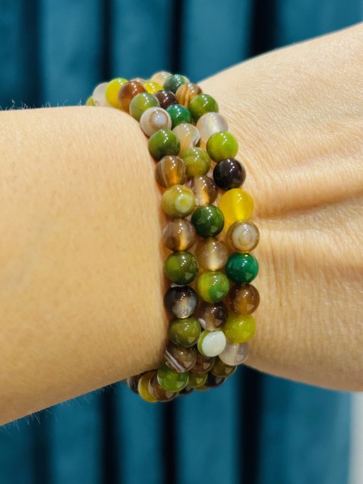 Brățară agate verzi si maro ELISA