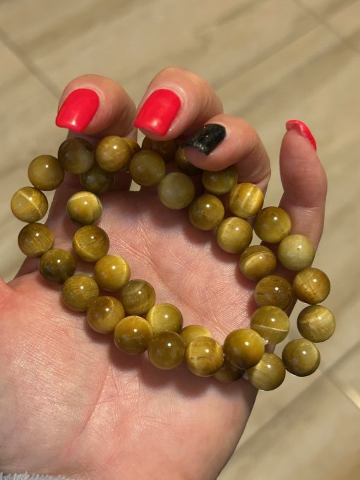 BRĂȚARĂ OCHI DE TIGRU GALBEN 10MM