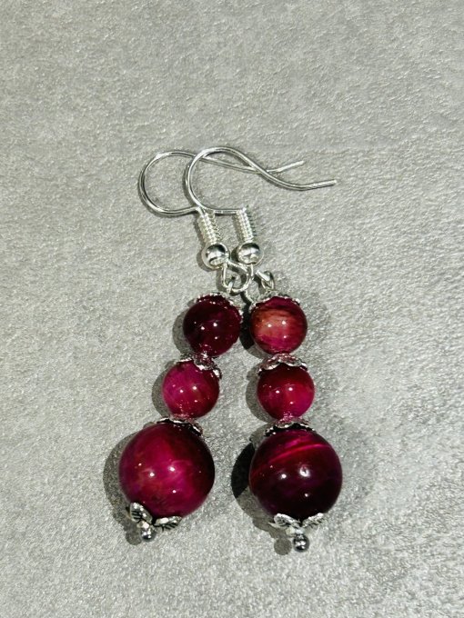 Cercei ochi tigru fucsia PALMER