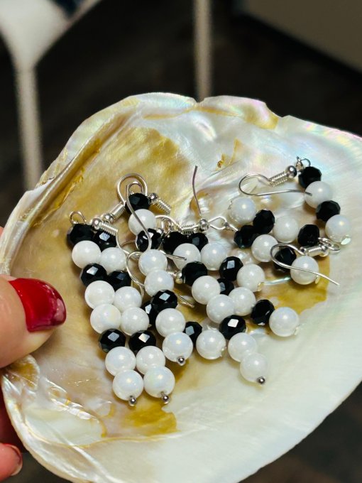 Cercei perle și cristale MAGNETIC GLOW