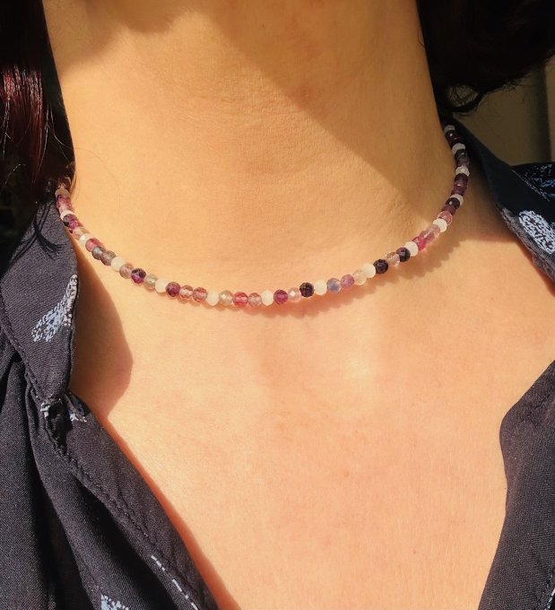 Colier handmade din fluorit fațetat „LARISA”