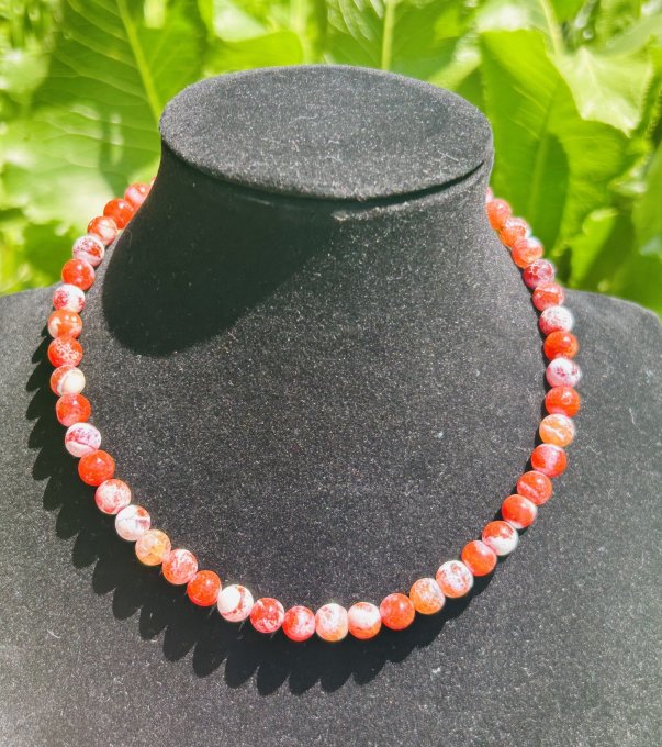 Colier handmade Agate Crab Fire LUIZA