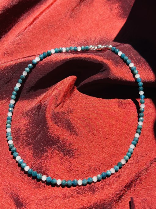 Colier Handmade Apatit Fatetat & Cristale Piatra Lunii SAFIYE