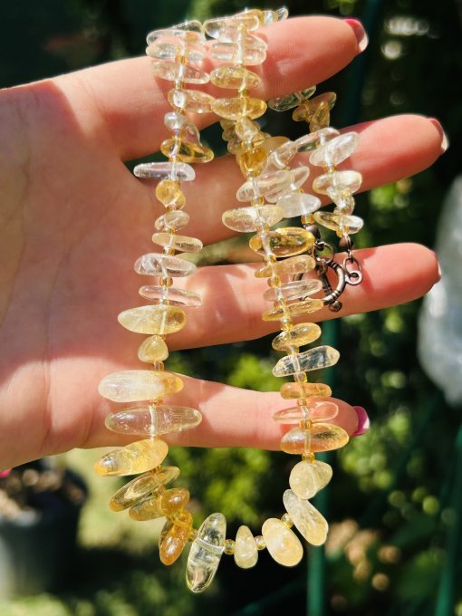 Colier Handmade CITRIN Forme Neregulate - Colți YOLANDA