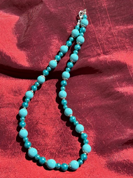 Colier Handmade DEEP BLUE LAKE Perle Preciosa Turcoaz