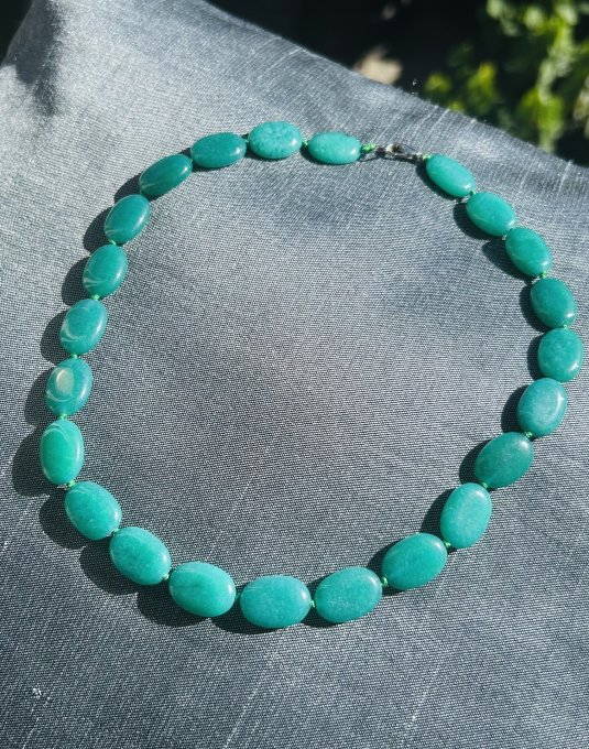 Colier Handmade Jad Turcoaz Oval DALIA
