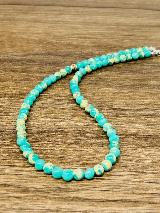 Colier Handmade Jasp Impression Turcoaz AMALIA