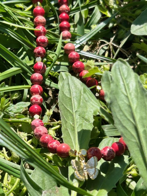 Colier Handmade Jasper Roșu AKEELAH