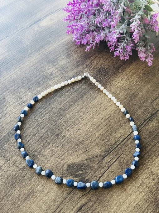Colier Handmade Lapis Lazuli si Sidef VALERIE