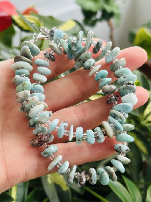 Colier Handmade Larimar ELSIE BLUE