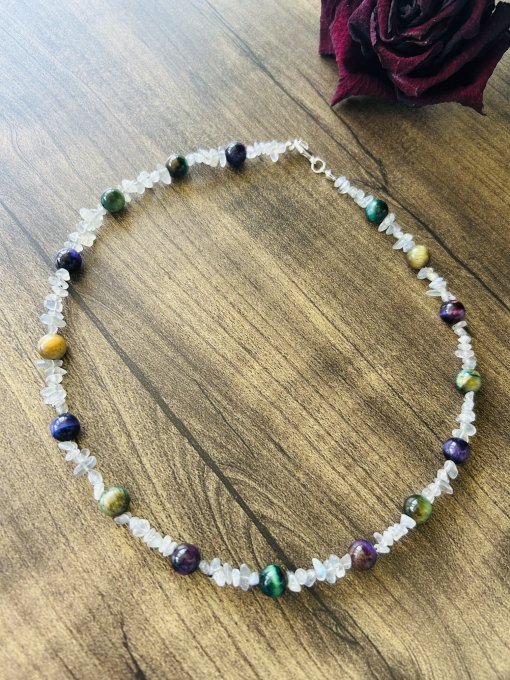Colier Handmade Ochi Tigru Multicolor & Labradorit ANISIA