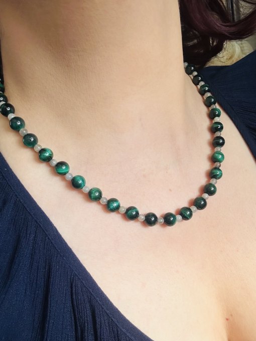 Colier Handmade Ochi Tigru Verde ALBERTINE