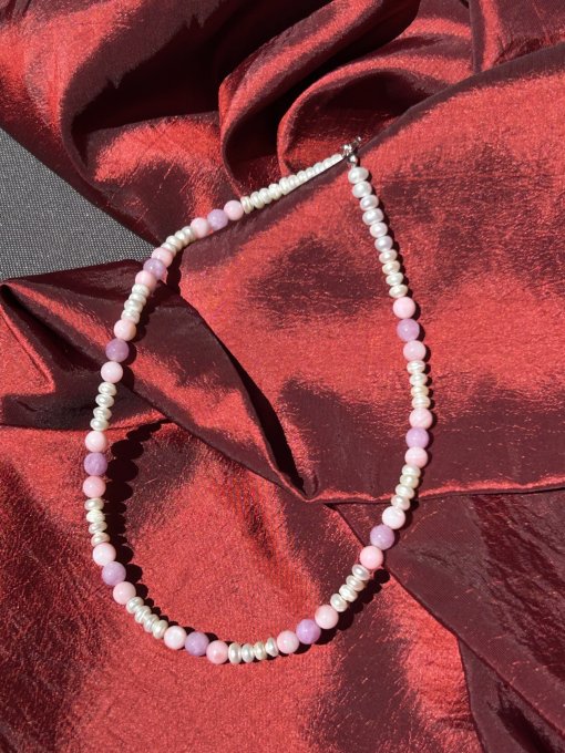 Colier Handmade Perle Cultură și Sidef Colorat OXANA