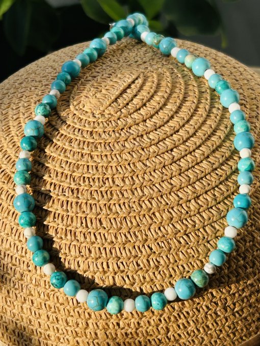 Colier Handmade turcoaz & regalite ALIZA