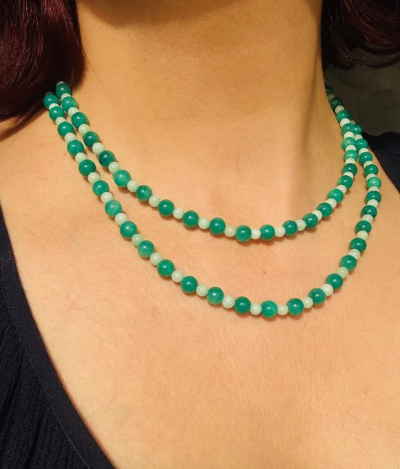 Colier jad verde și amazonit „EVITA”