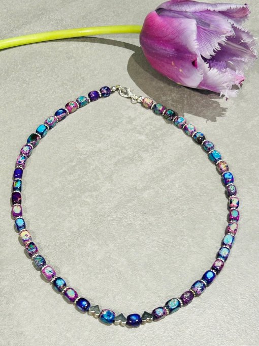 Colier Jasp Imperial Mov-Albastru „LUCILLA”