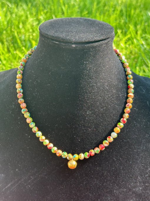 Colier Jasp Imperial Verde Multicolor BIANCA