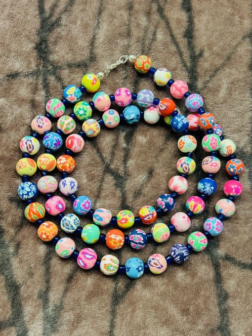 Colier mărgele lut polimeric multicolore „WONDERLAND”