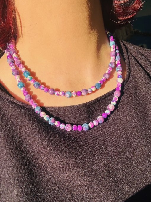 Colier mărgele mov „SAKURA VIOLET CROWN”