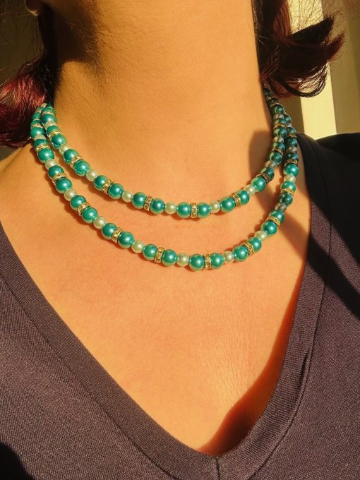 Colier mărgele turcoaz ”BONITA”