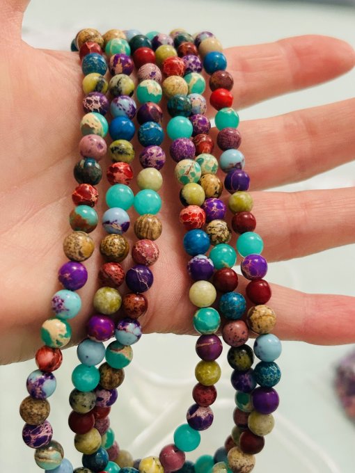 Colier mix semiprețioase jasper „EMBRACING JOY”