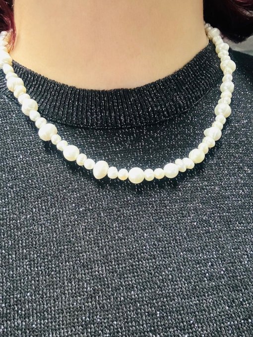 Colier perle cultură albe neregulate JACQUELINE