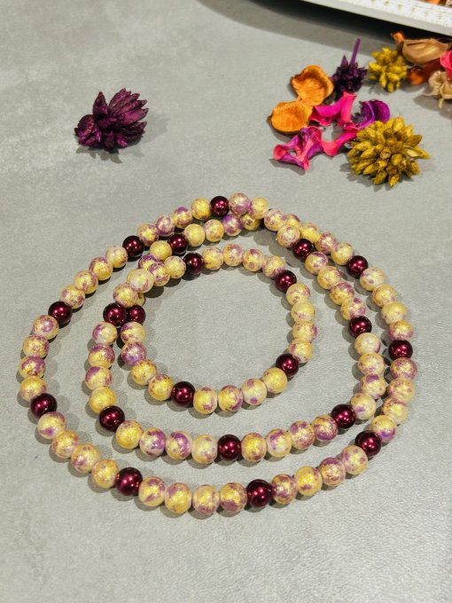 Colier perle sticlă  „AUR SÂNGERIU”