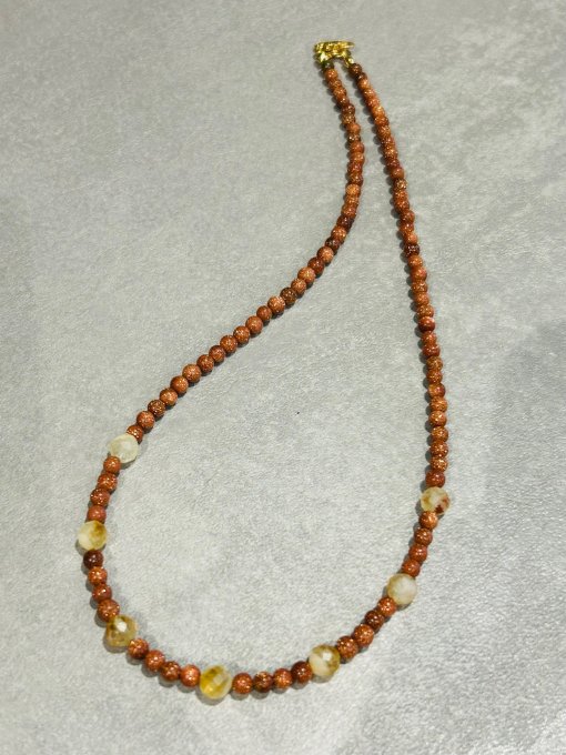 Colier piatra soarelui și citrin fațetat MILEY