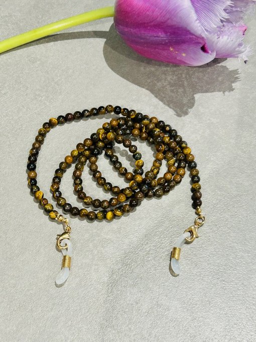 Lanț ochelari handmade din ochi de tigru ALIZE