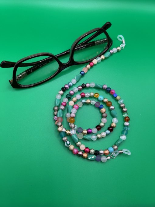 LANȚ OCHELARI MĂRGELE MULTICOLORE 6MM