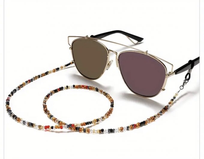 Lanț ochelari mărgele nisip aspect chihlimbar