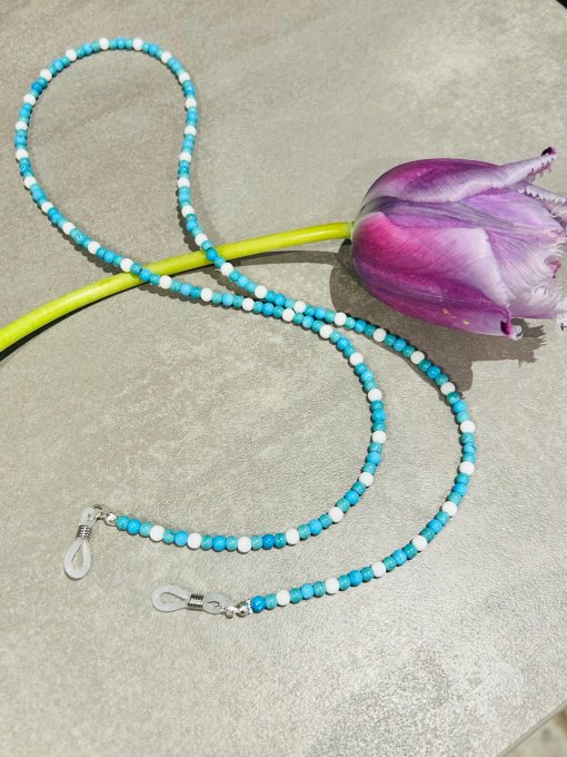 Lanț ochelari handmade mărgele turcoaz 
