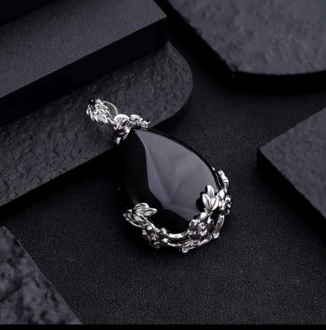 PANDANTIV OBSIDIAN NEGRU