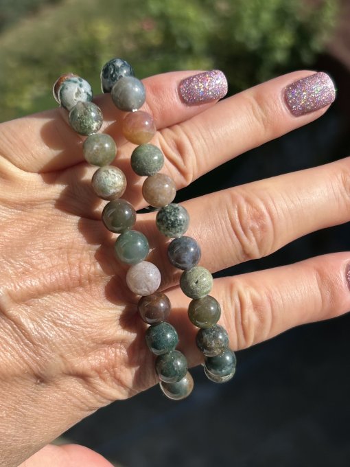 Set 2 brățări agat indian 8 mm ZYGON