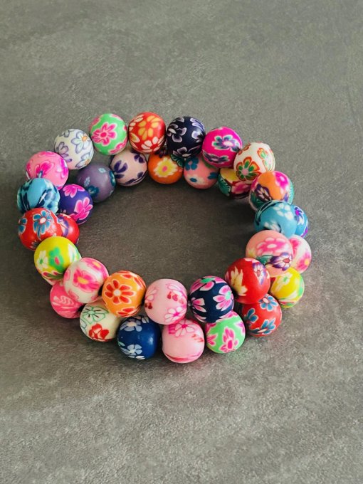 Set 2 brățari colorate bile FIMO