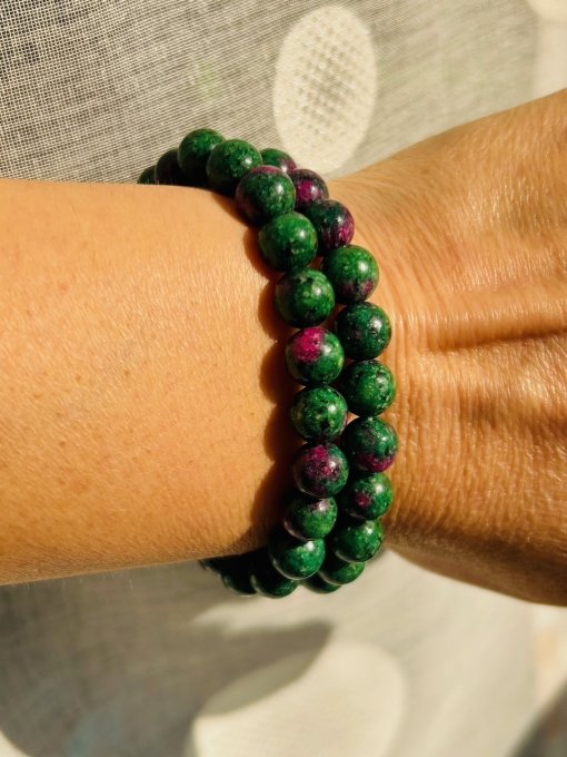 Set 2 brățări rubin in zoisit 8 mm