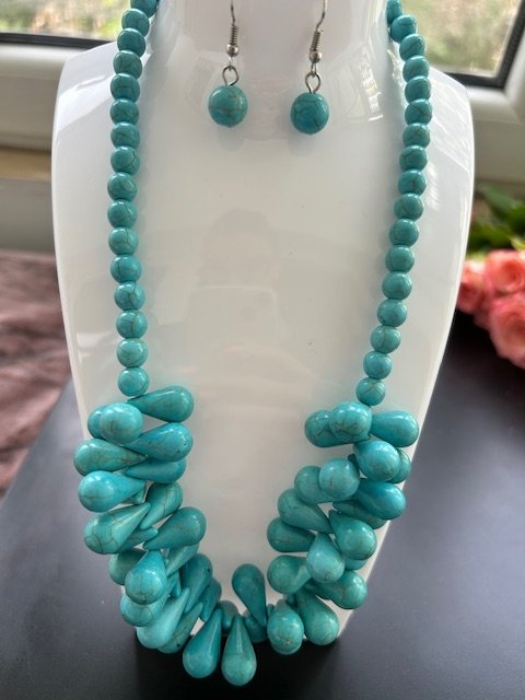 SET COLIER TURCOAZ „PICĂTURA”